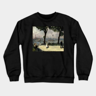 High Resolution William Glackens Painting East River Park 1902 Crewneck Sweatshirt